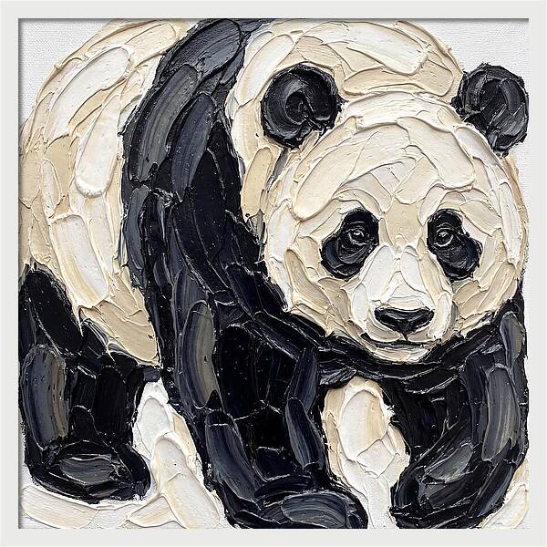 Panda In Palette Knife Style