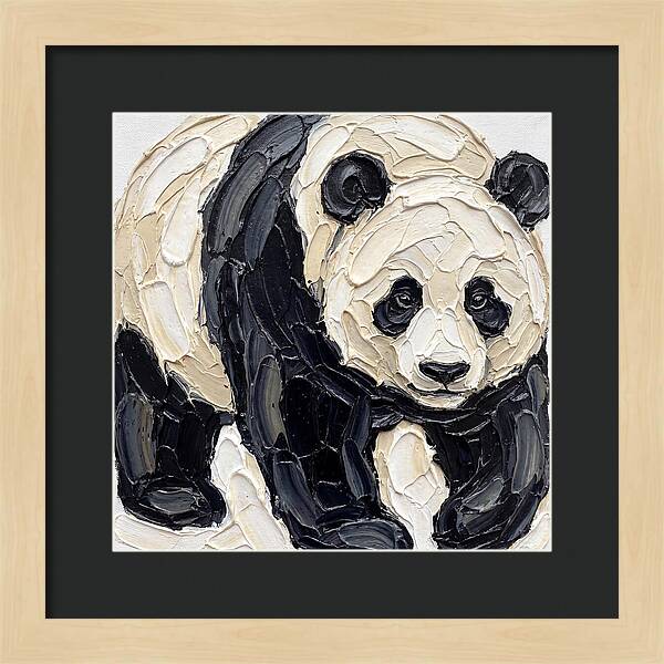 Panda In Palette Knife Style