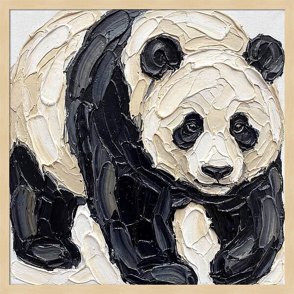 Panda In Palette Knife Style