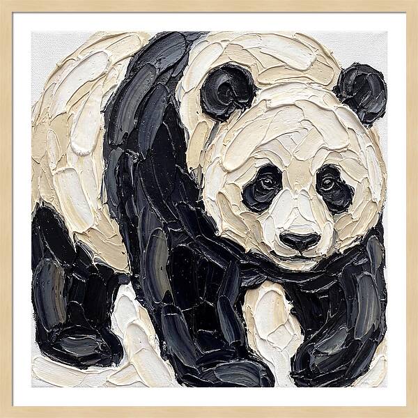 Panda In Palette Knife Style