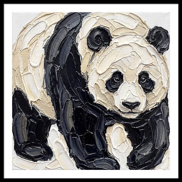 Panda In Palette Knife Style