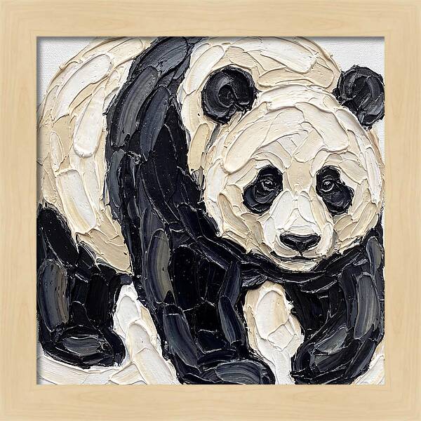 Panda In Palette Knife Style