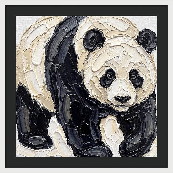 Panda In Palette Knife Style