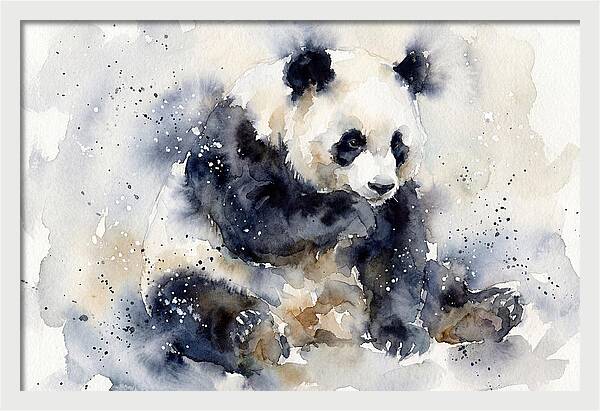 Panda In Watercolor Bliss