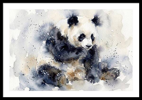 Panda In Watercolor Bliss