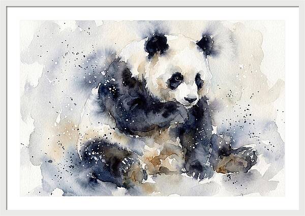 Panda In Watercolor Bliss