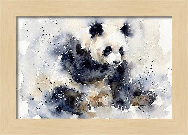 Panda In Watercolor Bliss