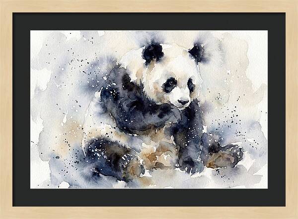 Panda In Watercolor Bliss