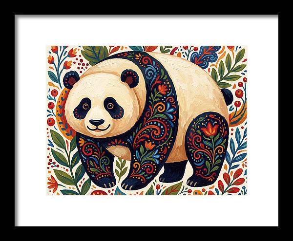 Panda With Floral Patterns