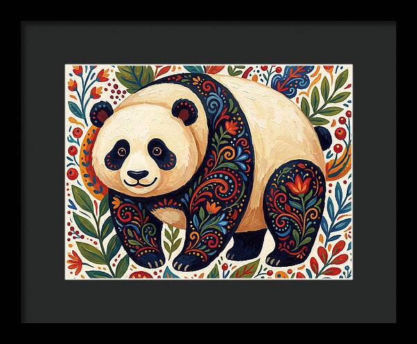 Panda With Floral Patterns