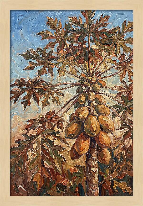 Papaya Tree Abundant With Fruit