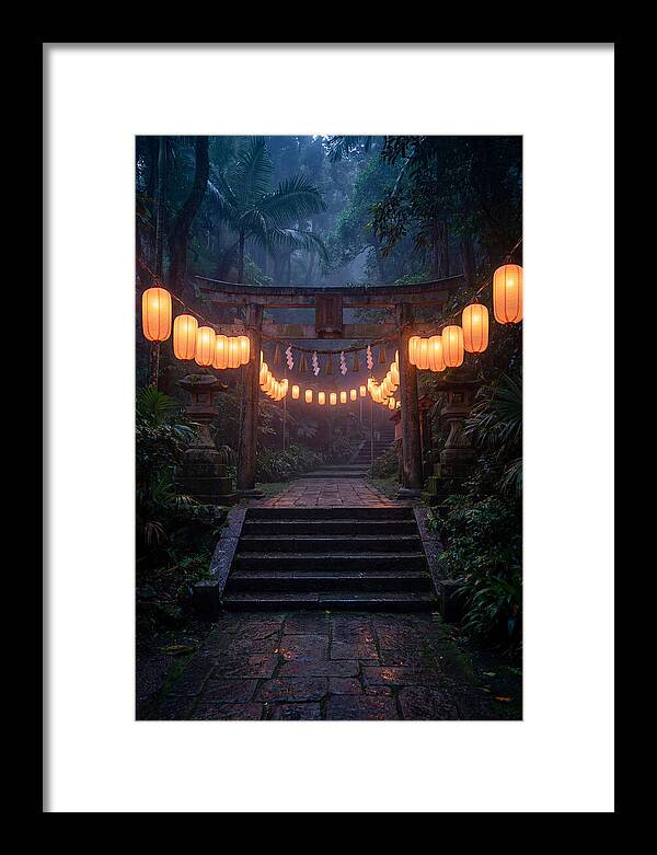 Paper Lanterns Illuminate Shrine