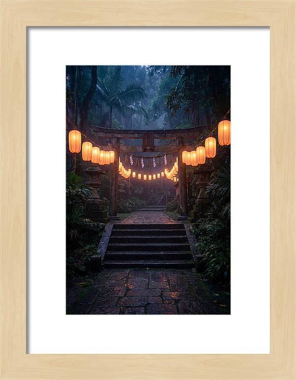 Paper Lanterns Illuminate Shrine