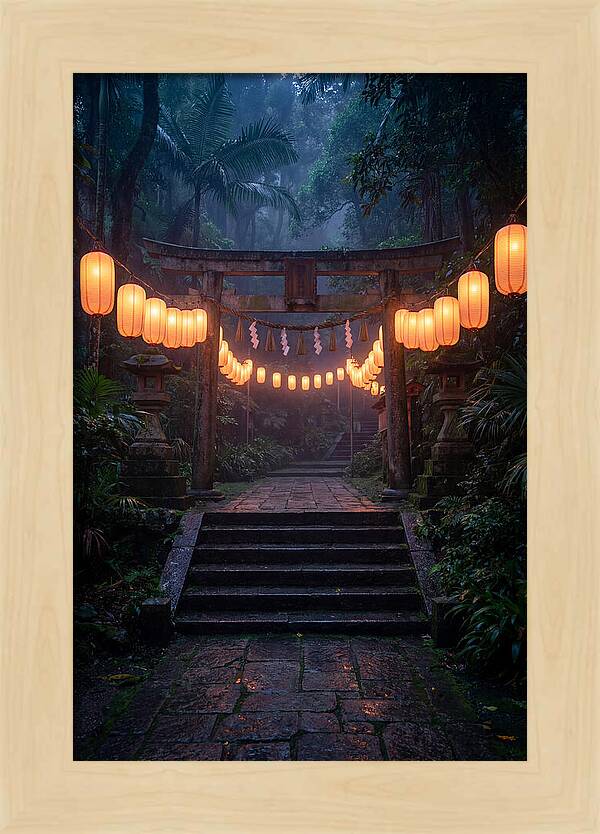 Paper Lanterns Illuminate Shrine