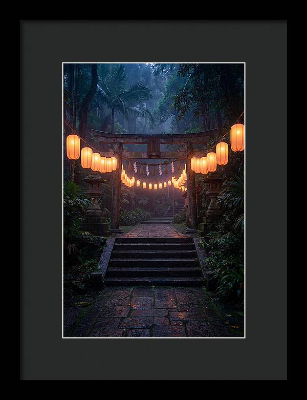 Paper Lanterns Illuminate Shrine