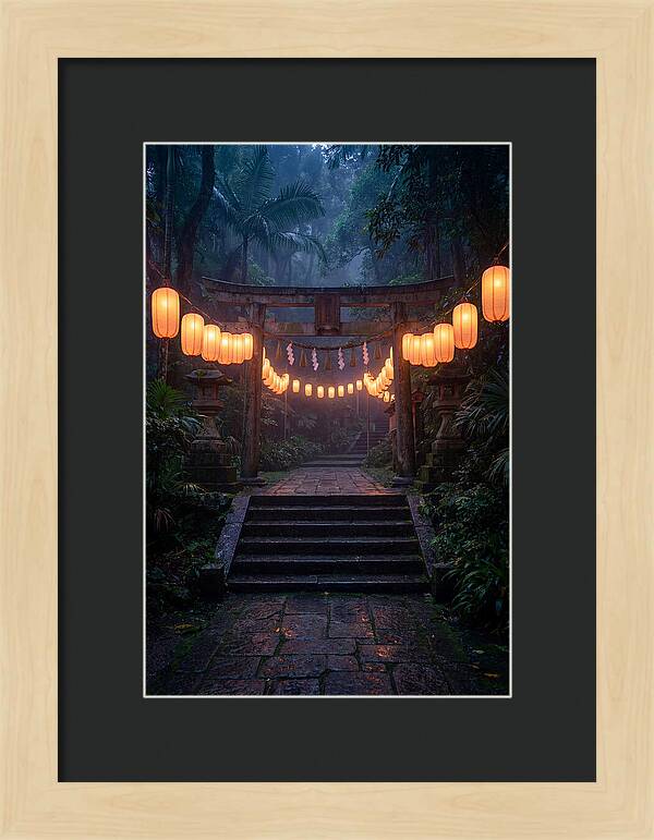 Paper Lanterns Illuminate Shrine