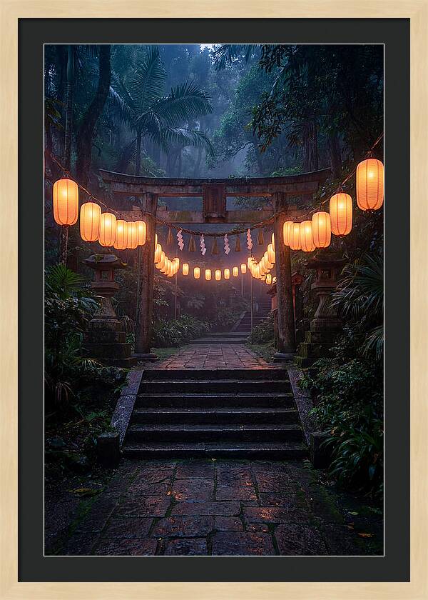 Paper Lanterns Illuminate Shrine