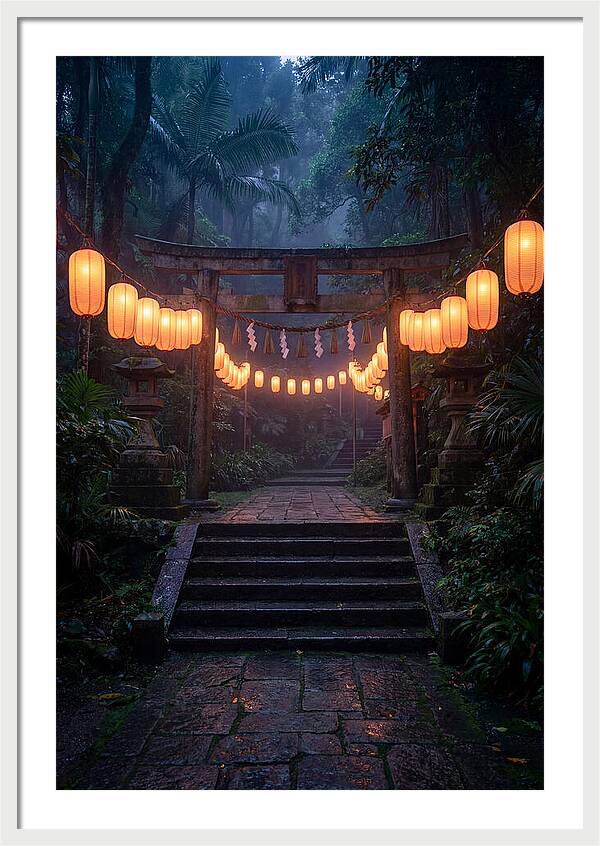 Paper Lanterns Illuminate Shrine