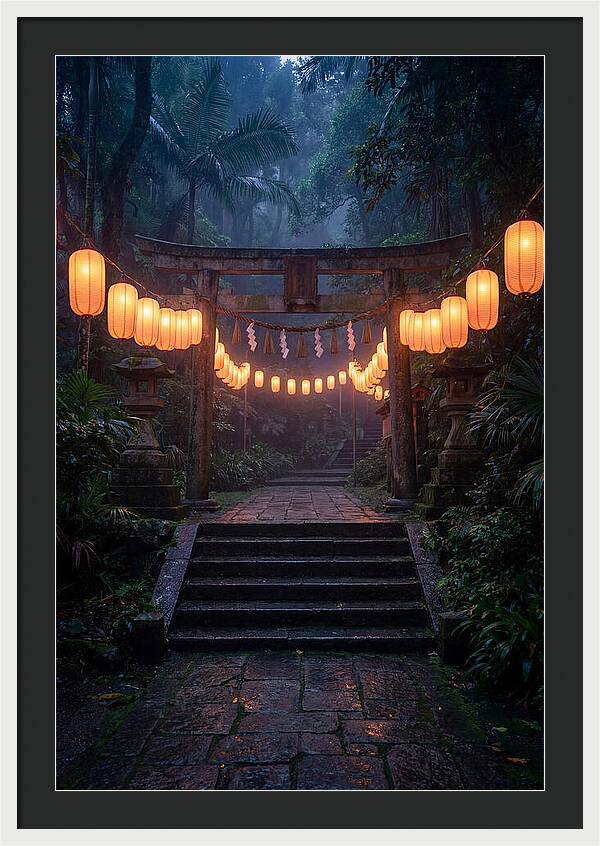 Paper Lanterns Illuminate Shrine