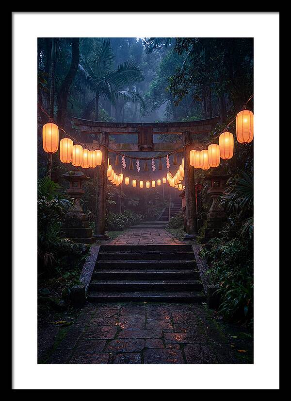 Paper Lanterns Illuminate Shrine