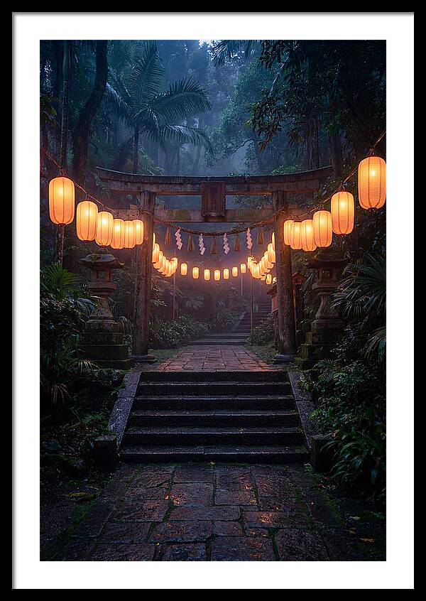 Paper Lanterns Illuminate Shrine
