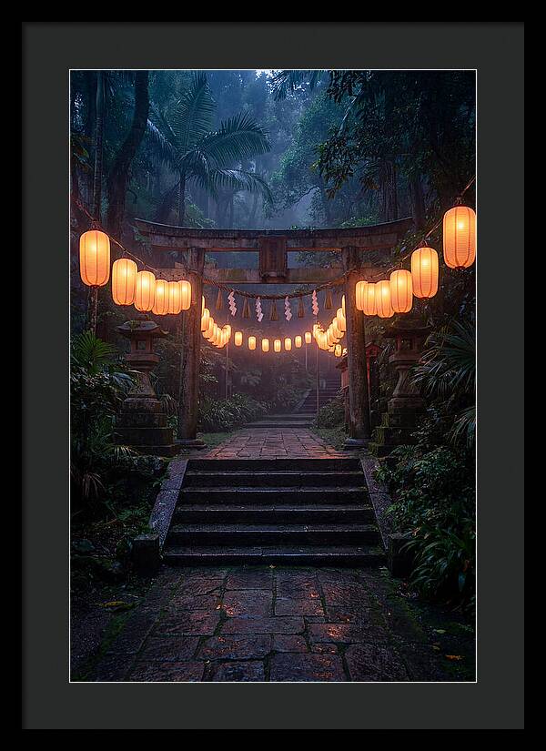 Paper Lanterns Illuminate Shrine