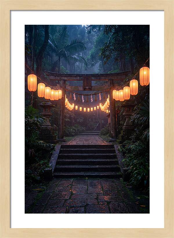 Paper Lanterns Illuminate Shrine