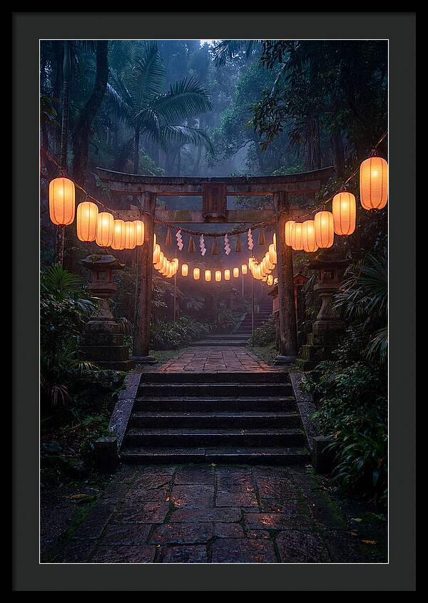 Paper Lanterns Illuminate Shrine