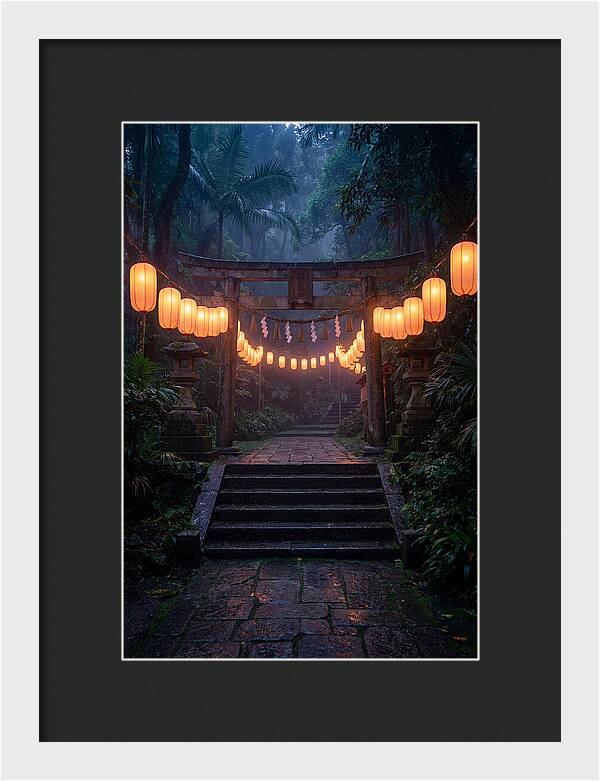 Paper Lanterns Illuminate Shrine