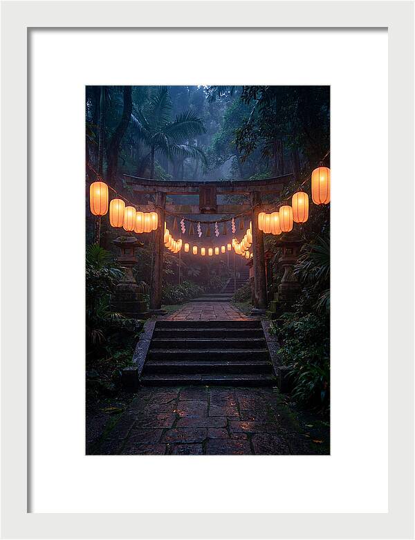 Paper Lanterns Illuminate Shrine