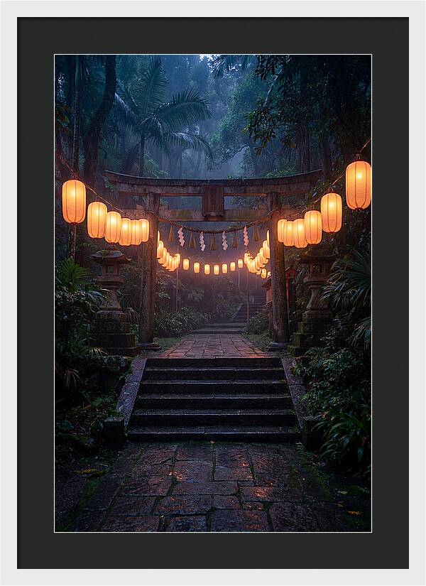 Paper Lanterns Illuminate Shrine