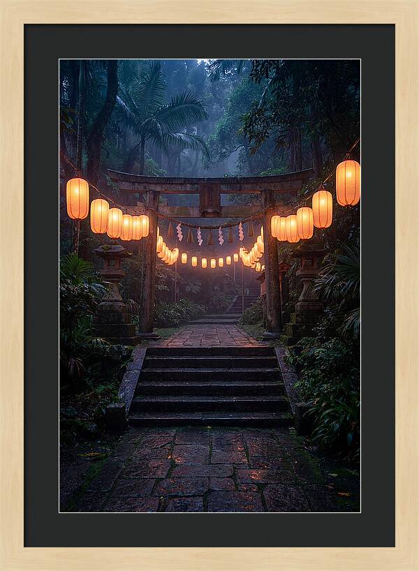 Paper Lanterns Illuminate Shrine