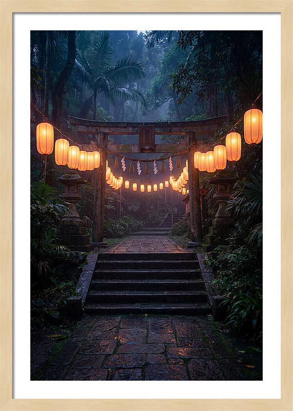Paper Lanterns Illuminate Shrine