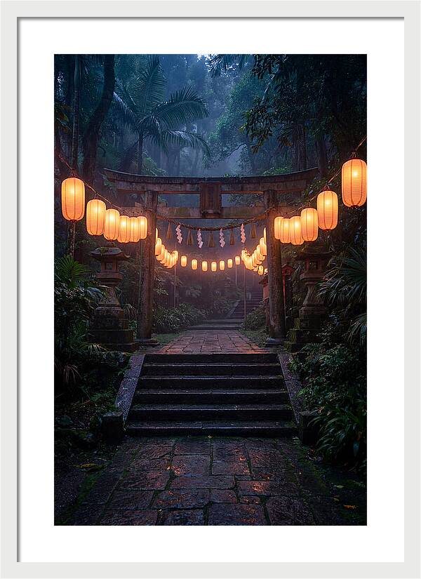 Paper Lanterns Illuminate Shrine