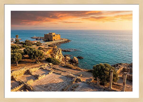 Paphos Coastline At Golden Hour