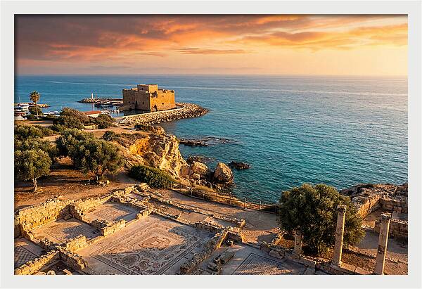Paphos Coastline At Golden Hour