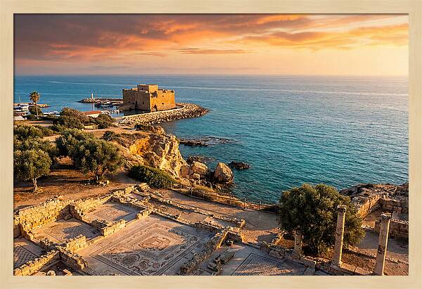 Paphos Coastline At Golden Hour