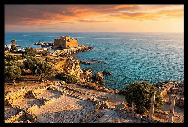 Paphos Coastline At Golden Hour