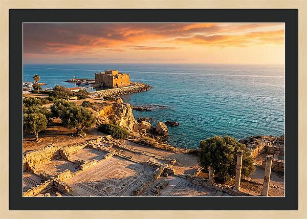 Paphos Coastline At Golden Hour