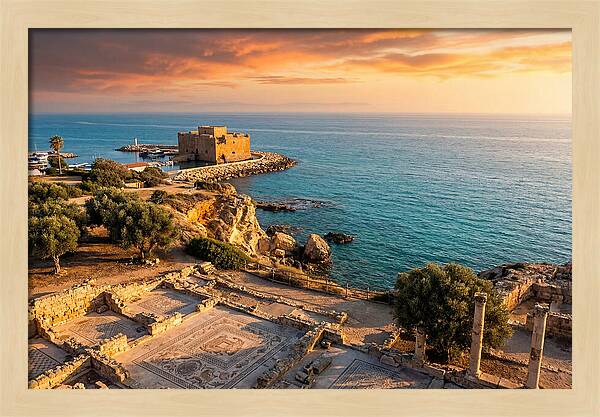 Paphos Coastline At Golden Hour