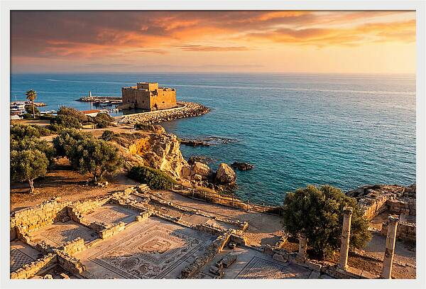 Paphos Coastline At Golden Hour