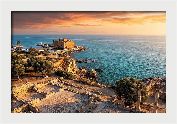 Paphos Coastline At Golden Hour