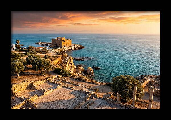 Paphos Coastline At Golden Hour