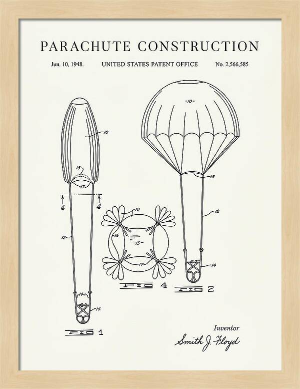 Parachute Construction Minimalist Patent Us2566585