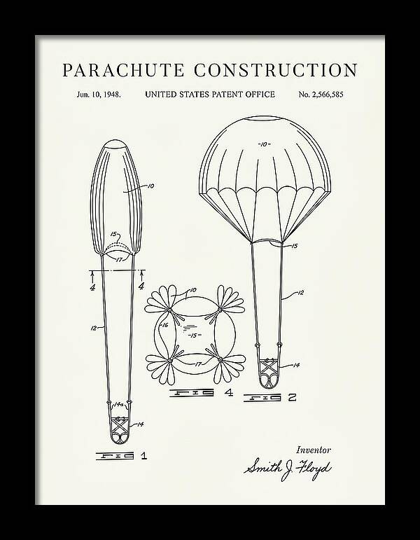 Parachute Construction Minimalist Patent Us2566585