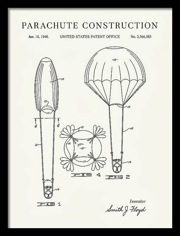 Parachute Construction Minimalist Patent Us2566585