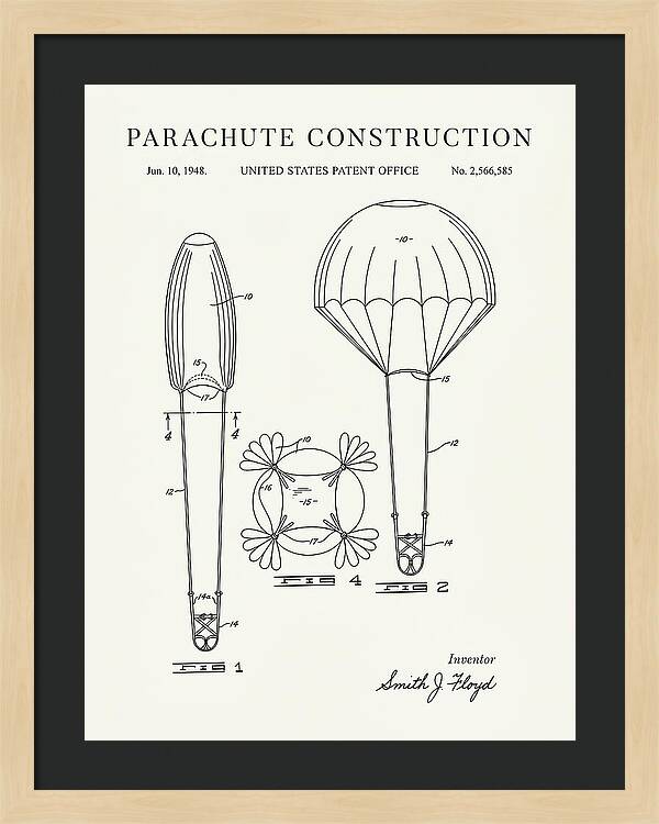 Parachute Construction Minimalist Patent Us2566585