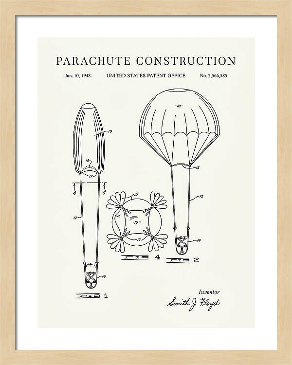 Parachute Construction Minimalist Patent Us2566585