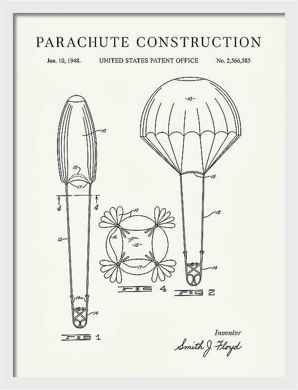 Parachute Construction Minimalist Patent Us2566585