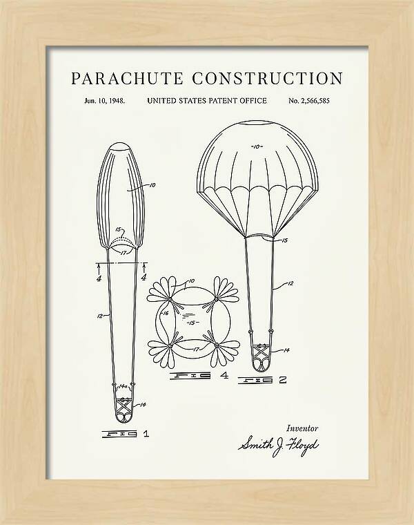 Parachute Construction Minimalist Patent Us2566585
